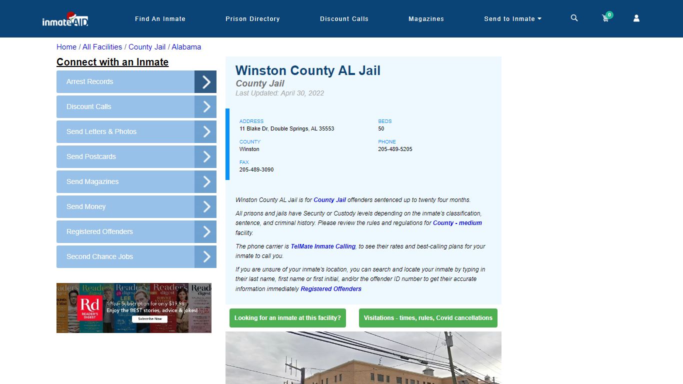 Winston County AL Jail - Inmate Locator - Double Springs, AL